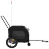 Pet Bike Trailer Black and Gray Oxford Fabric and Iron