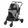 Pet Stroller 3 in 1, Folding Lightweight Dog Stroller with Detachable Carrier & Storage Basket, 4 Wheels Travel Stroller for Puppies Doggies Kitties,