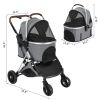 Pet Stroller 3 in 1, Folding Lightweight Dog Stroller with Detachable Carrier & Storage Basket, 4 Wheels Travel Stroller for Puppies Doggies Kitties,