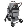 Pet Stroller 3 in 1, Folding Lightweight Dog Stroller with Detachable Carrier & Storage Basket, 4 Wheels Travel Stroller for Puppies Doggies Kitties,