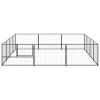 Dog Kennel Black 129.2 ft¬≤ Steel