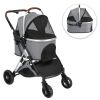 Pet Stroller 3 in 1, Folding Lightweight Dog Stroller with Detachable Carrier & Storage Basket, 4 Wheels Travel Stroller for Puppies Doggies Kitties,