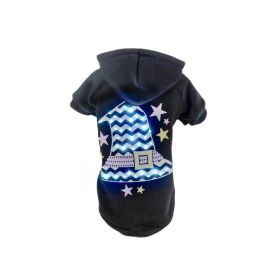 Pet Life LED Lighting Magical Hat Hooded Sweater Pet Costume (size: Medium - (FBPBKMD))